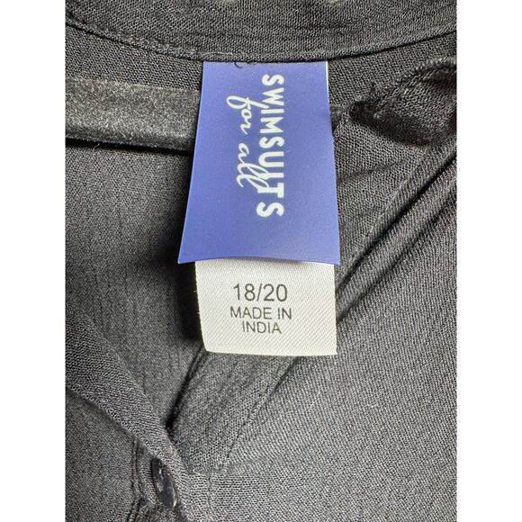 Swimsuits For All Women’s Plus Size Shea High-Low Button Front Cover Up Shirt - Picture 5 of 7